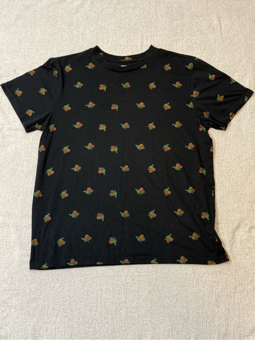 Star Wars Grogu Baby Yoda Shirt Mens XL Black AOP Y2K Fifth Sun Disney Tee